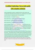 Certified Nephrology Nurse study guide with complete solutions