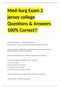 Med-Surg Exam 2 jersey college Questions & Answers 100&percnt; Correct&excl;&excl;