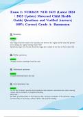 Exam 2&colon; NUR2633&sol; NUR 2633 &lpar;Latest 2024&sol; 2025 Update&rpar; Maternal Child Health Guide&vert; Questions and Verified Answers&vert; 100&percnt; Correct&vert; Grade A- Rasmussen
