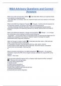 M&A Advisory Questions and Correct Answers