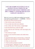 CITY MD SCRIBE EXAM 2024 ACTUAL NEWEST EXAM COMPLETE 200  QUESTIONS DETAILED VERIFIED AND  100&percnt; CORRECT ANSWERS BRAND NEW  ALREADY GRADED A&plus;