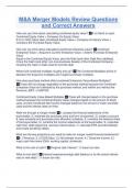 M&A Merger Models Review Questions and Correct Answers