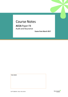 ACCA F8 Audit Course notes for September and December 2017
