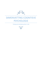 SAMENVATTING BLOK 2.1 COGNITIEVE PSYCHOLOGIE: THINKING AND REMEMBERING