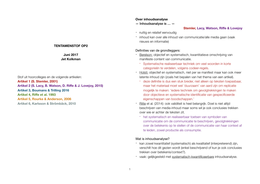 Tentamenstof OP2: hoorcolleges en samenvattingen artikelen