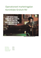 Operationeel Marketingplan voor Grolsch