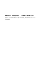 APY1501 JUNE EXAM PAPER WITH ANSWERES