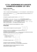 Examenes álgebra 2012