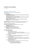 Health Counselling - samenvatting - hoofdstuk 1 t/m 3