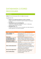 Samenvatting Stored Procedures 2016-2017