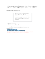 Respiratory Diagnostic Procedures