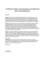  The Effects of Sugar Content Awareness and Attentional Bias on Drinking Behavior 