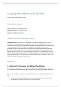 Extensive Summary - Costly Search and Mutual Fund Flows Erik R. Sirri and Peter Tufano
