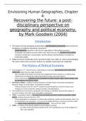 Envisioning Human Geographies, Chapter 4: Recovering the future: a post-disciplinary perspective on geography and political economy, by Mark Goodwin (2004) - SUMMARY