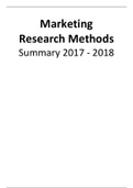 Summary Marketing Research Methods 2017/2018