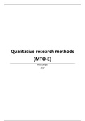 Samenvatting MTO-E-MAW: Qualitative Research Methods, hoorcolleges