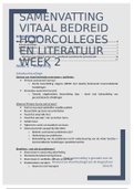 Samenvatting colleges en literatuur week 2  Vitaal Bedreigd 