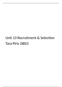 Unit 13 Recruitment & Selection P1 t/m P5