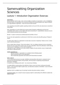 Summary organization sciences