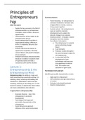 MST35306 Samenvatting Principles of Entrepreneurship (Colleges, Tutorials en Deels Literatuur)