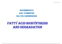 Fatty Acid Synthesis and Degradation 