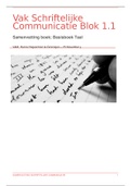 Samenvatting Schriftelijke Communicatie: Boek Basis boek taal H1, 2, 3, 4, 5, 6, 7   info lessen en powerpoints