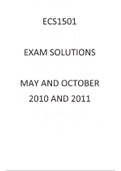 ECS1501-ECONOMICS 1 A EXAM SOLUTIONS AND QUESTION PAPERS MAY AND OCTOBER 2010 AND 2011