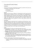 Factors Influencing Personality Development&period;