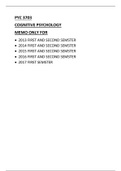 PYC3703 EXAM MEMO ONLY 2013-2017 (NO PAST PAPERS INCLUDED ONLY THE ANSWERS)