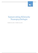 Samenvatting Hoorcolleges Inleiding Klinische Neuropsychologie