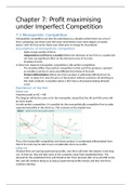 Micro Economics: Profit Maximising under Imperfect Competition (CH7)