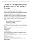 Strategic Management Chapter 6: Strategy Formulation: Situation Analysis and Business Strategy