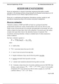 Reservoir engineering notes 1