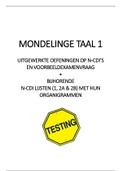 MONDELINGE TAAL 1 | N-CDI-lijsten (1, 2A, 2B en organigrammen), oefeningen mét uitleg en examenvoorbeeld