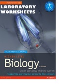 Pearson IB Biology HL Laboratory Worksheets