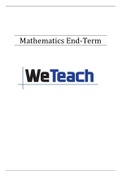 Samenvatting van de belangrijke stof voor de end term mathematics! 