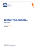 Interventie en Preventie voor Emotionele & Gedragsproblemen