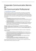 Samenvatting de Communicatie Professional (Corporate Communicatie 1 - RR1Kb)