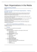 Summary mandatory articles Topic Organisations in the Media