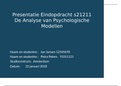 Powerpoint presentatie Analyse psychologische modellen