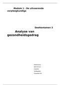 Tentamen &lpar;verslag&rpar; en beoordeling analyse van gezondheidsgedrag HBO-V deeltijd HAN