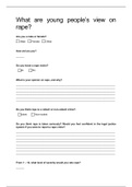 Unit 22 (Research Methodology) - Questionnaire on young peoples views on rape