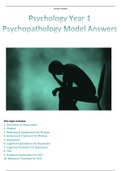 Psychopathology Model Answer Plans