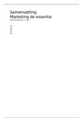 Samenvatting  Marketing de essentie ISBN 9789043033954, 13e druk