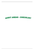 Audit Areas- Checklist