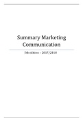 Summary MarCom book | de Pelsmacker | 5th edition