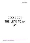 Cambridge IGCSE ICT according to syllabus notes. The Lead to an A*