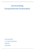 Samenvatting Computationele Grammatica Informatiekunde Computational Grammar Information Science