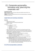 Topic 1: Corporate personality and piercing the veil