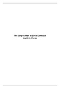The Corporation as Social Contract - Kaptein and Wempe